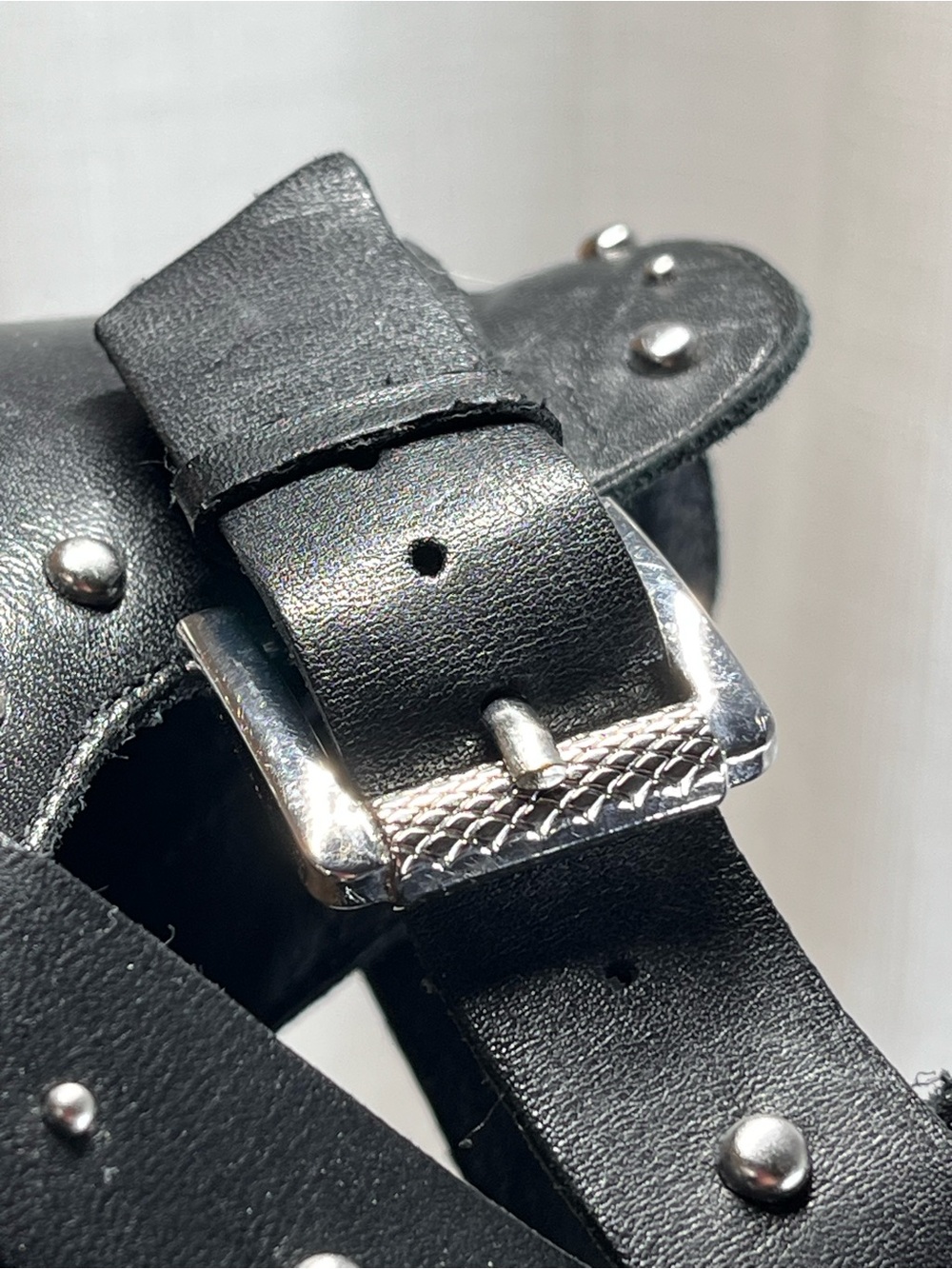 Halogen Studded Leather Ankle Boots Black Moto Western Buckle 8M - Picture 8 of 10
